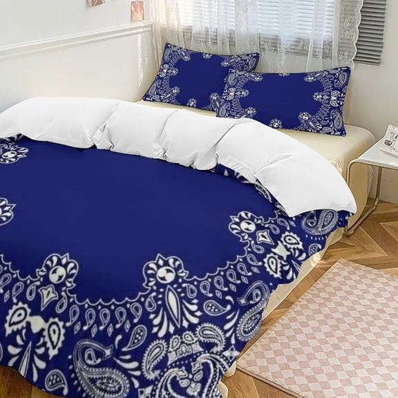 Bandana Pattern Bedding Set Duvet Cover Couple Bedclothes Pillowcase Customized Home Textiles Bed Set for Full Size