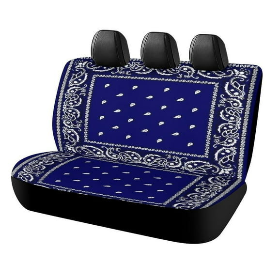 Bandana Pattern Car Rear Seat Covers,Bench Back Seat Cover , Easy to Install Universal Fit for Cars Trucks Vans And SUVs