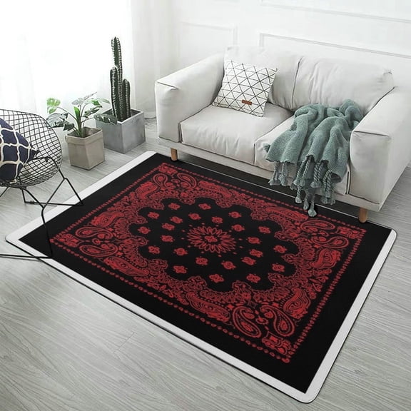 Bandana Pattern Carpet Style Living Room Bedroom Soft Comfy Rug Modern 3d Entry Mats Household