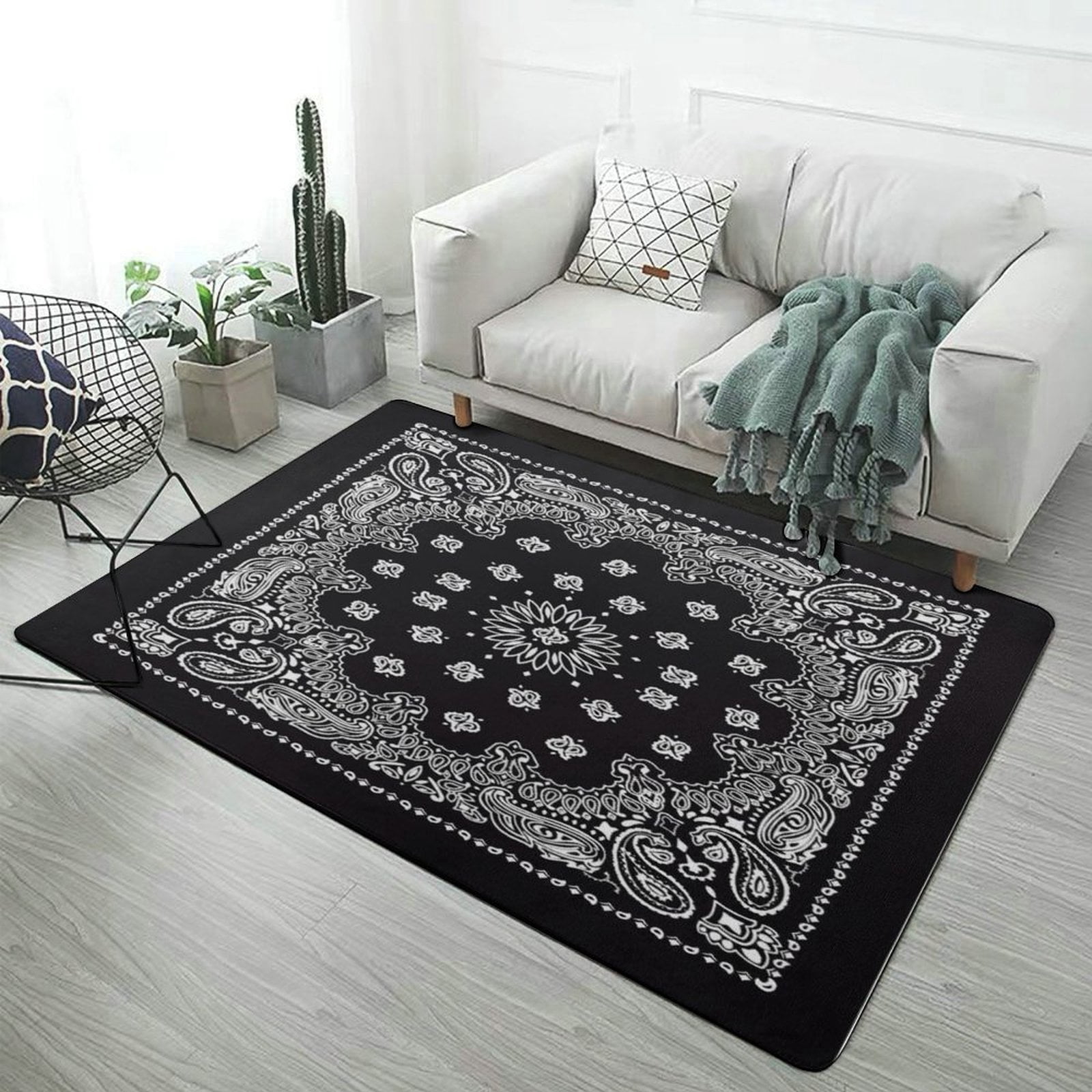 Bandana Pattern Carpet for Home Decoration Soft Comfy Rugs for Bedroom ...
