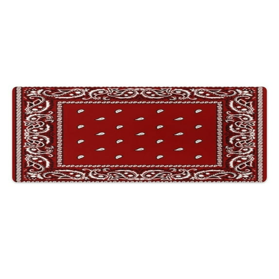 Bandana Pattern Kitchen Rugs Pvc Mats Set of 2 Pieces Non Slip Soft ...