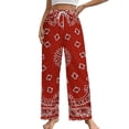 thumbnail image 1 of Bandana Pattern Pajamas For Women Loose Retro Night Pajama Pants Comfortable Sleepwear Bottoms Homewear, 1 of 6