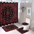 Bandana Pattern Shower Curtain Sets Non-Slip Rugs Bath Mat Toilet Cover ...