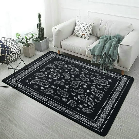 Bandana Pattern Soft Comfy Area Rugs Carpet Suitable Flannel for Living Room Kitchen Bedroom Laundry Room Home Decorations