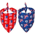 thumbnail image 1 of Bandana, Polyester Dog Bandana, Reversible, 4th of July, X-Large, Blue Red, Independence Day-1, 1 of 6