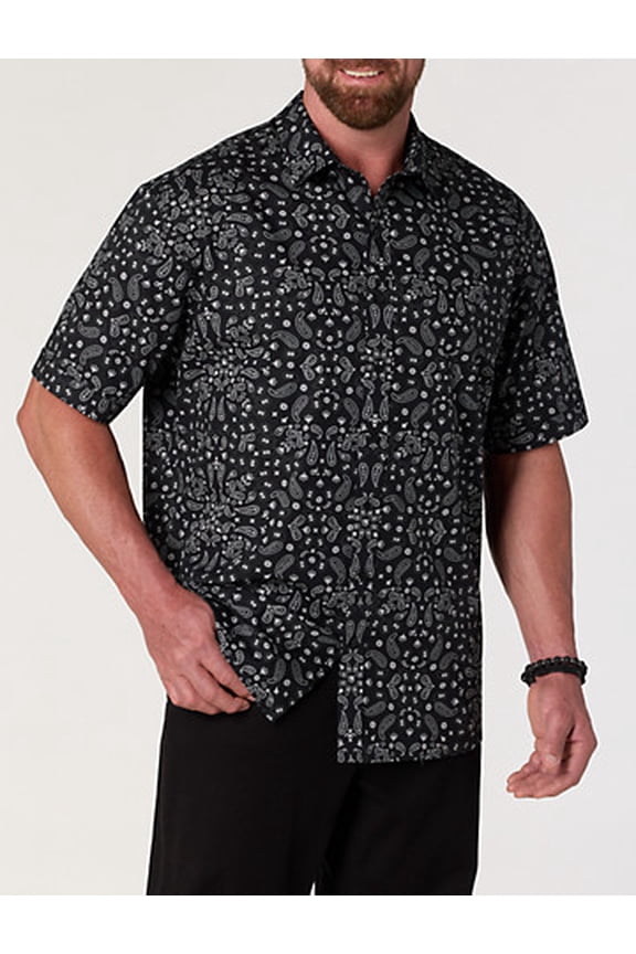 Bandana Print Sport Shirt Black 3XL