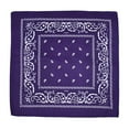 thumbnail image 1 of Bandana,Purple Bandana,100% Cotton Paisley Pattern Bandanas Face Mask Square Scarf Headwear-Bandanas Multi-Purpose Bandanas ,Paisley Cowboy Polyester Headbands 22X22 Inch,1 Pc, 1 of 4