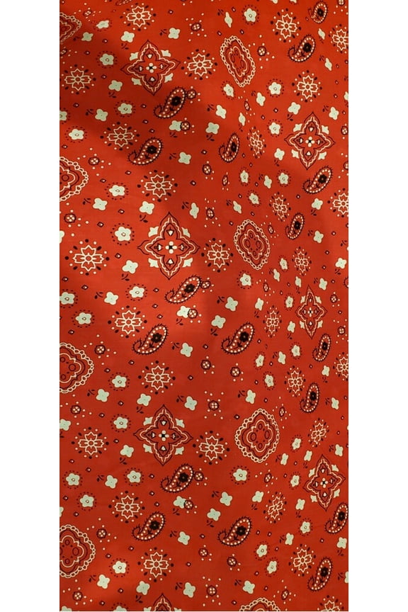 Bandana RED Poly Cotton 58 Inch Wide Fabric by The Yard