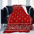 Bandana Red Blanket Throw Blanket UltraSoft Cozy Micro Fleece Blanket