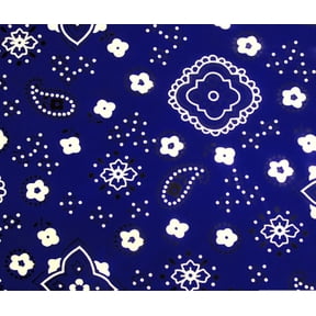 Bandana Royal Blue Poly Cotton 58 Inch Wide Fabric by The Yard (F.E.