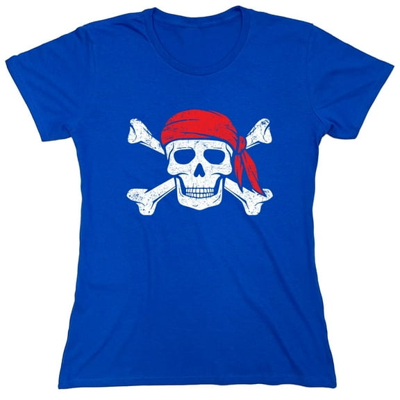 Bandana Skull Sarcastic Humor Novelty Funny Women's Casual Tees