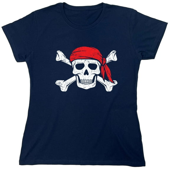 Bandana Skull Sarcastic Humor Novelty Funny Women's Casual Tees