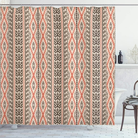 Bandana Southwestern Shower Curtain Paisley Navy Blue Boho Mandala Floral Bathroom r Polyester Fabric Waterproof with