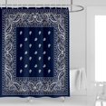thumbnail image 1 of Bandana Southwestern Shower Curtain Paisley Navy Blue Boho Mandala Floral Bathroom r Polyester Fabric Waterproof with, 1 of 5