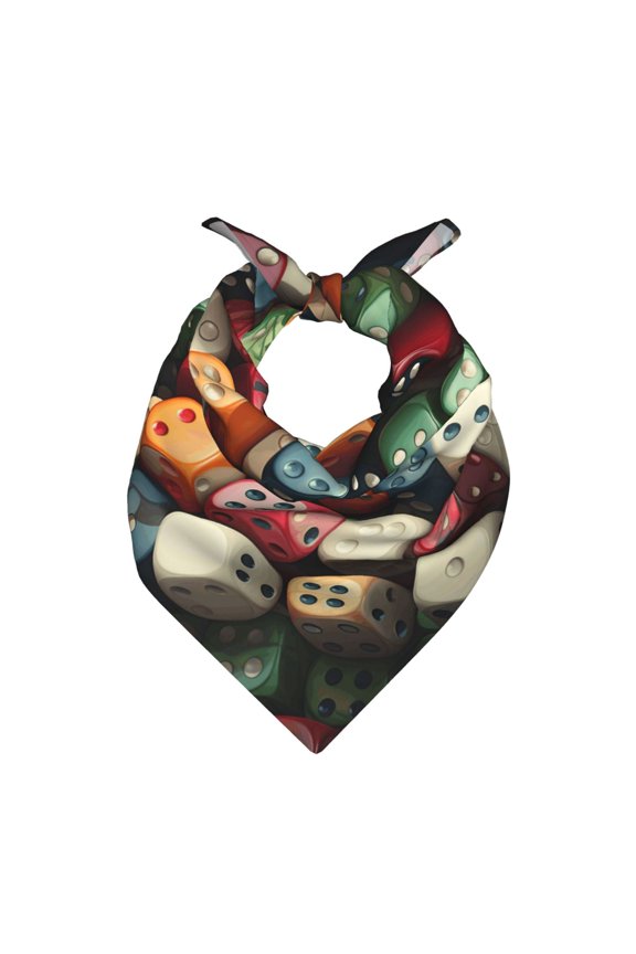 Bandana Square Scarf Headscarf Hair Neck Headwrap Fashion Accessory for Bag Wedding Party Daily Wear , Domino Stones Dice Game
