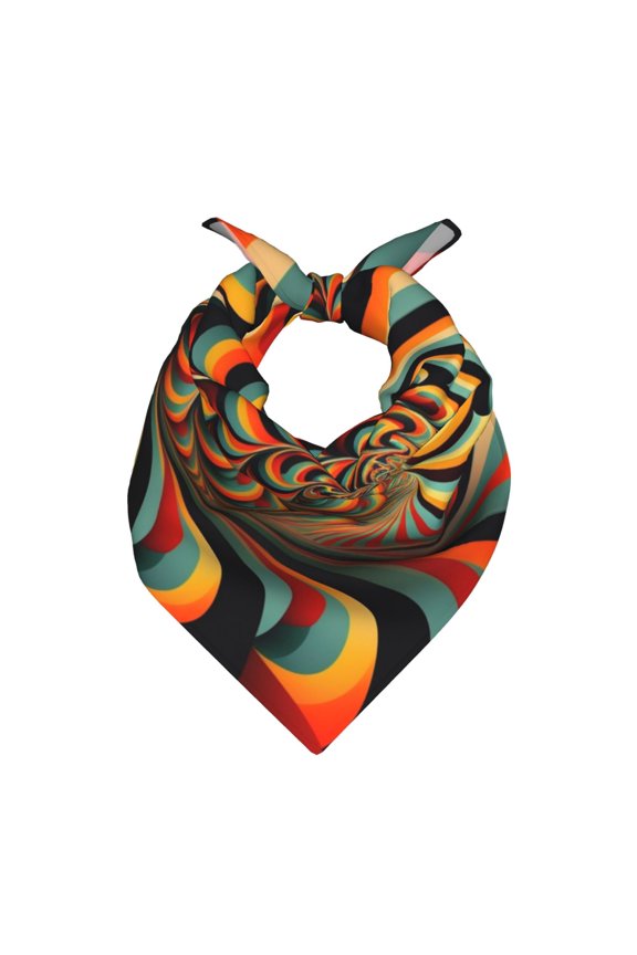 Bandana Square Scarf Headscarf Hair Neck Headwrap Fashion Accessory for Bag Wedding Party Daily Wear , Spiral Trippy Illusion Psychedelic Optical