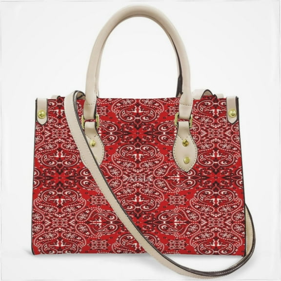 Bandana Style Print Cross Body Bags For Women Small Leather Female Handbags Fashion Top-Handle Totes