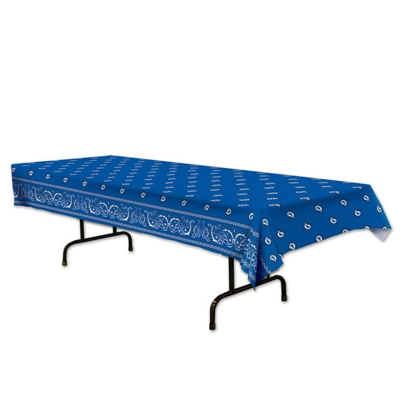 Bandana Tablecover 54" X 108"- 12 Pack(1 Per Package)- Blue