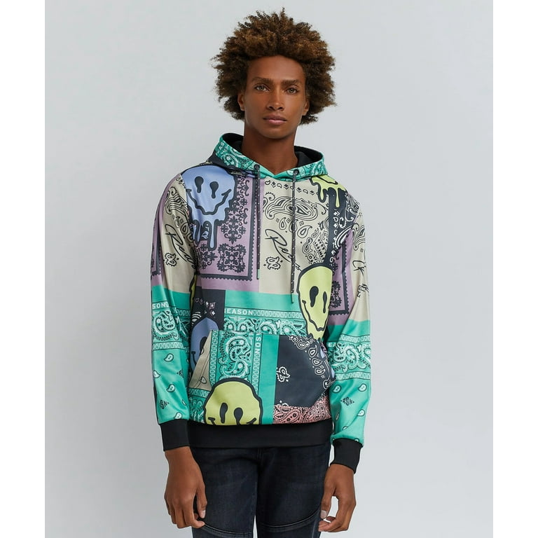 Bandana Trip Smiley All Over Print Hoodie Walmart