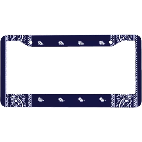 Bandana True Blue License Plate Frames - License Plate Covers, 2 Packs Universal Aluminum Tag Frame for Front and Rear Car Tags