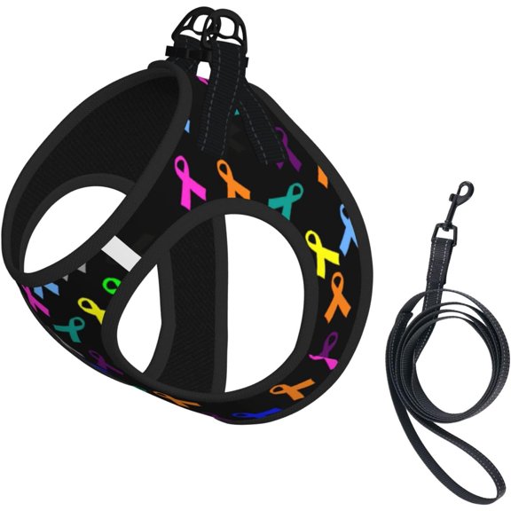 Bandana True Blue No Pull Dog Harness and Leash Set, Cute Reflective Adjustable Vest for Small Dogs,Breathable Mesh Puppy Harness for Walking Hiking,Small
