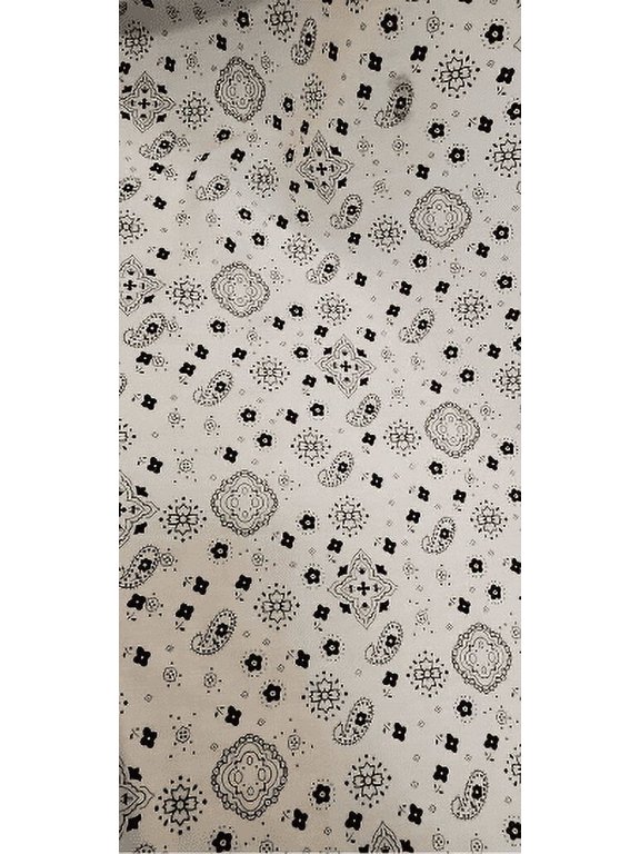 Bandana WHITE Poly Cotton 58 Inch Wide Fabric by The Yard