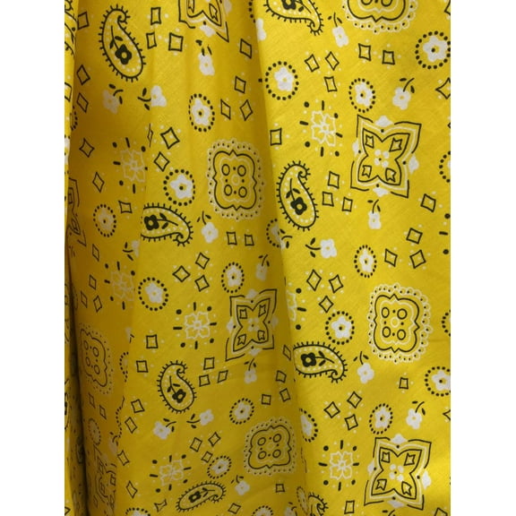 Bandana YELLOW Poly Cotton 58 Inch Wide Fabric by The Yard