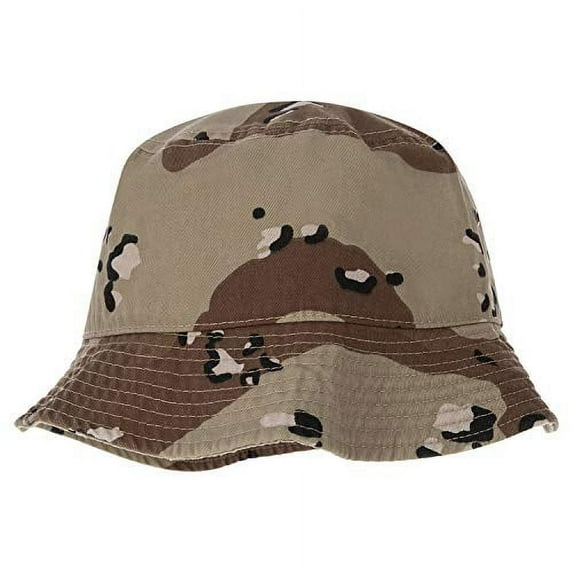 Bandana.com 65% Cotton 35% Polyester Bucket Hat for Men, Women, Kids - Desert Camo - Single Piece - Large/Extra Large Size - Summer Cap Fishing Hat