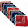 thumbnail image 1 of Bandanas 12pcs 22 X 22 Inch 100% Cotton Bandana Novelty Double Sided Print Paisley Cowboy Bandana Party Favor Scarf Headband Handkerchiefs Two Dozen, 1 of 1