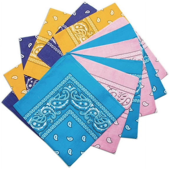 Bandanas, Fashion Colors, Pack of 12