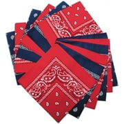 Bandanas, Red/Blue Western, Pack of 12