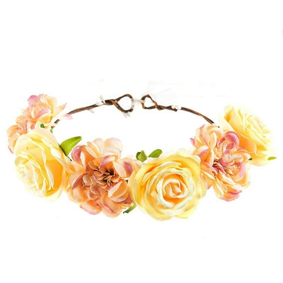 Bandanas for Women, Multicolor Hair Crown Women Wreath Garland Hairband Floral Headband, Bandana Headband, One Size, Bandana Headbands for Women, Hair Bandanas for Women