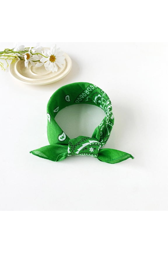Bandanas for Men Women, Paisley Pattern Bandana Bulk Headbands Handkerchief Face Mask 40% Polyester Green