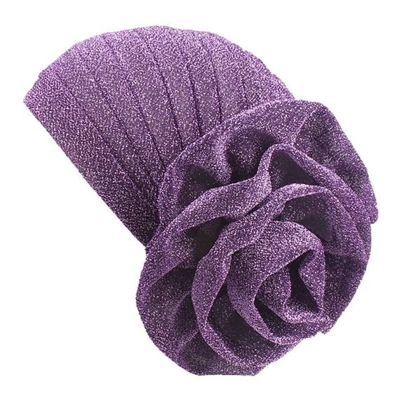 Bandanas for Women Solid Color Elastic Muslim Hijab Turban Cap Adjustable Head Wrap Head Scarf for Women Purple S