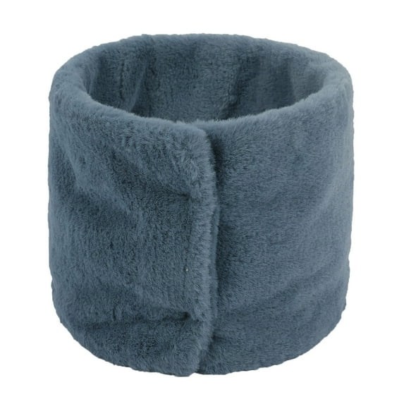 Bandanas for Women Winter Furry Plush Neck Warmer Solid Color Windproof Circle Loop Scarf Head Scarf for Women Blue One Size