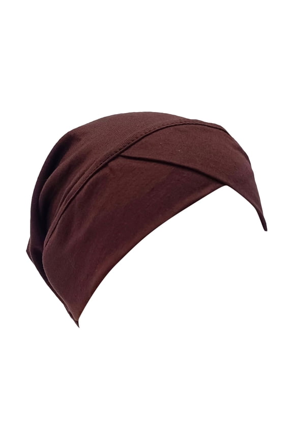 Bandanas for Women Women Casual Multicolor forehead Cap Fashion Solid Color Hijab Muslim Base Cap Head Scarf for Women Brown One Size