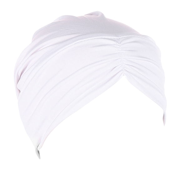 Bandanas for Women Women's Chemo Turban Hat Pleated Ethnic Wrap Head Cover Cap Head Scarf for Women White One Size