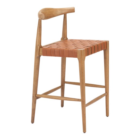 Bandani Counter Stool Tan Counter Stool, Modern Style, Ergonomic and supportive footrest, Rubberwood, Indoor Bar