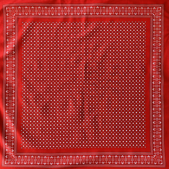 Bandanna 12 Pack - Polyester Blend Multi-Purpose Bandanna Head Wrap, Dots Red, 12 Pieces