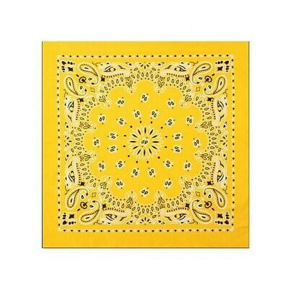 Rothco 2793 22 x 22 in. Trainmen Paisley Bandana, Yellow