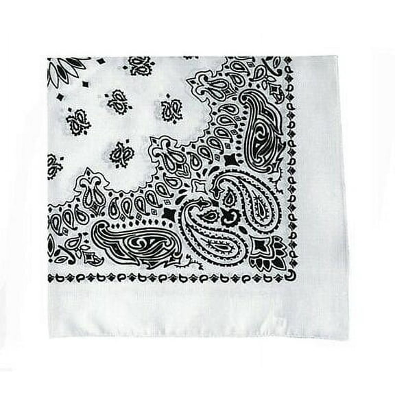Rothco 2778 22 x 22 in. Trainmen Paisley Bandana, White