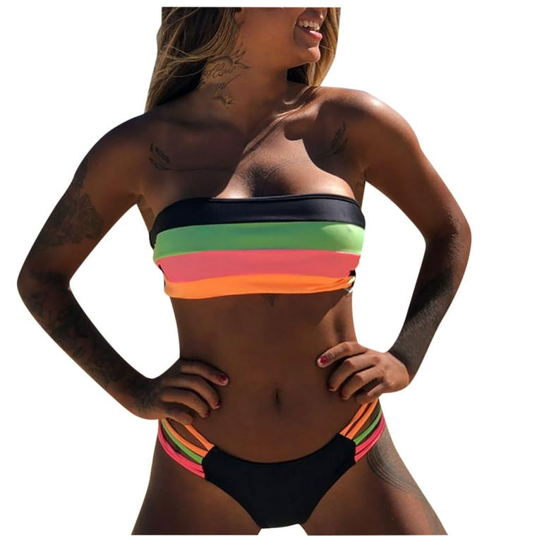 Color block bandeau bikini store