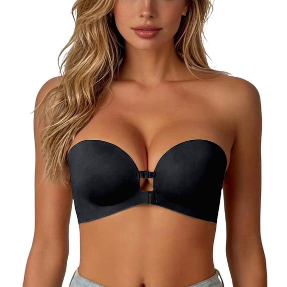Bandeau Bra for Women Strapless Front Closure Bra Non Seamless Backless Smoothing Every Day Wear