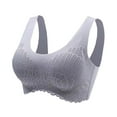 thumbnail image 1 of Bandeau Sports Bra Women 3-Pack Tops Bra Wire-Free Underwears Base Vest Style Sports Lingerie V-Neck Seamless Bra Feature Hook and Eye Closure Push-up Bra Style Y-247 , Multi-color L, 1 of 8