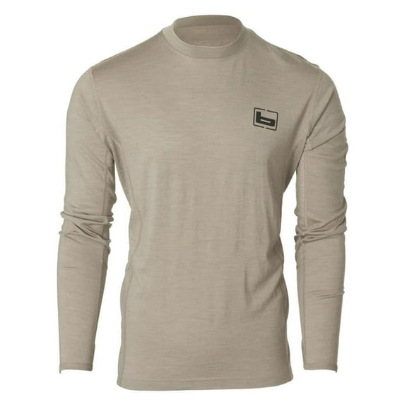 BANDED Men's Base Merino Wool Crew LS Top, Color: Light Chocolate, Size: XL