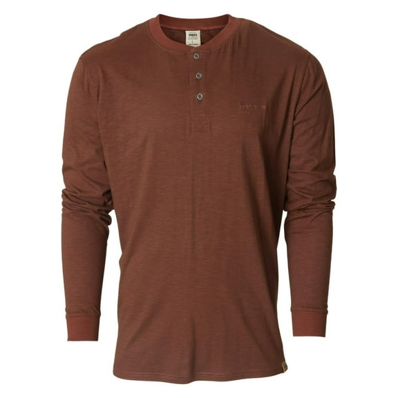 Banded Brush Creek Henley Shirt - Long Sleeve - Burgundy