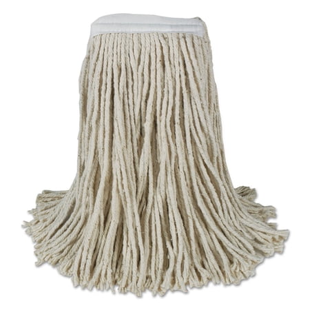 20 oz. Cut-End Banded Cotton Mop Heads - White (12/Carton)