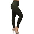 thumbnail image 1 of Banded High Waisted Fleece Lined Leggings - Plus Size - 1XL 2XL 3XL Olive One Size Plus, 1 of 1