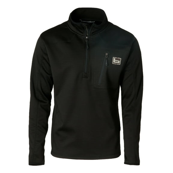 BANDED Men's 1/4 Zip Mid Layer Fleece Pullover, Color: Black, Size: L