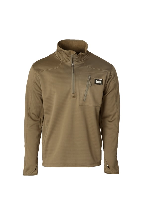 Men's 1/4 Zip Mid Layer Fleece Pullover, Color: Spanish Moss, Size: L